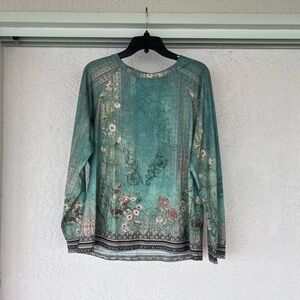 Floral Teal Women's Top